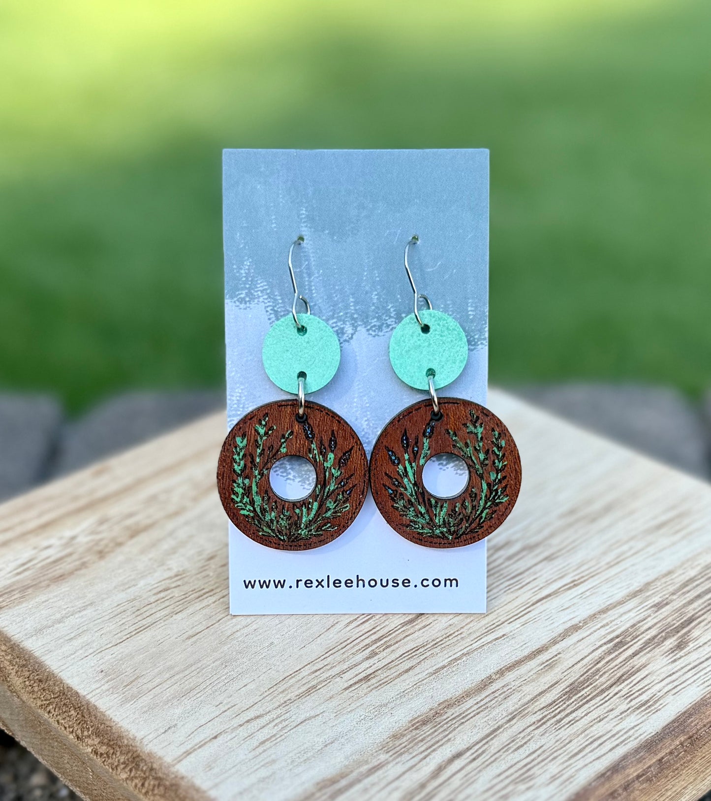 Lavender - Painted Wood Earrings