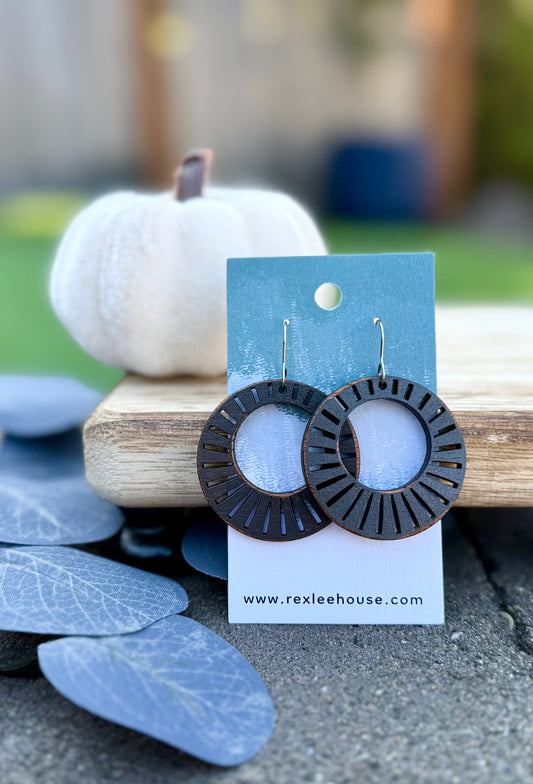 Cut Out Os Black - Painted Wood Earrings