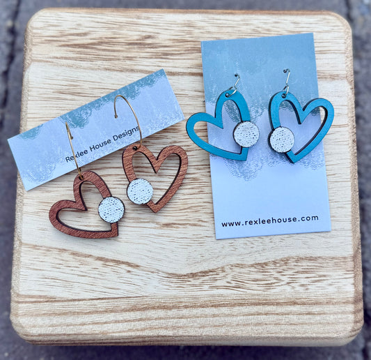 Golf Love - Painted Wood Earrings