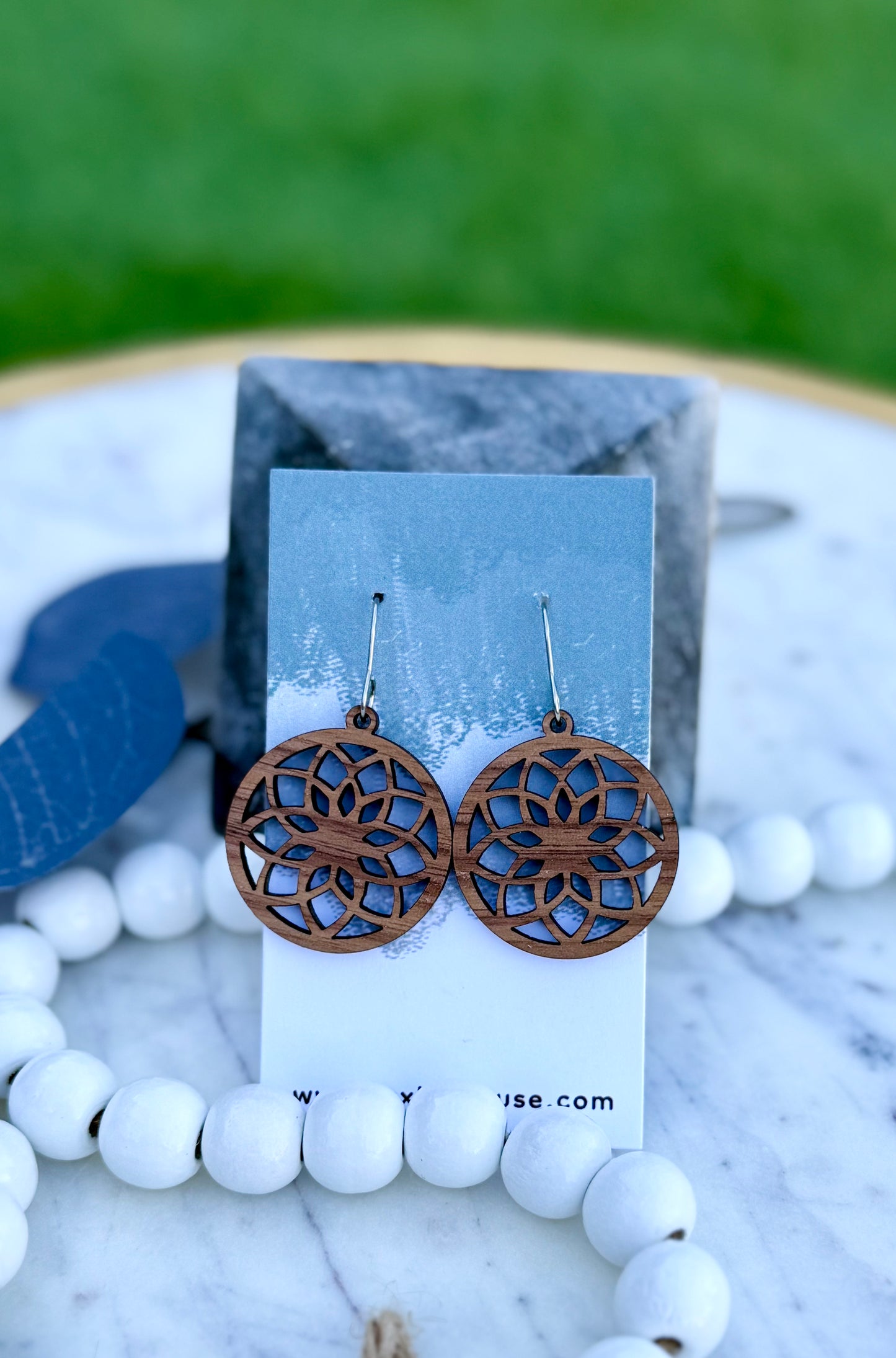 Dream Weaver - Walnut Wood Earrings