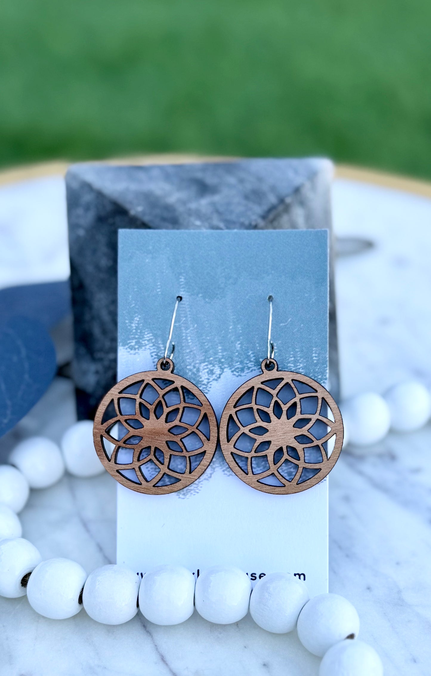 Dream Weaver - Cherry Wood Earrings