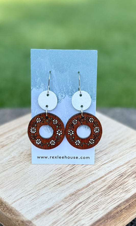 Daisies - Painted Wood Earrings