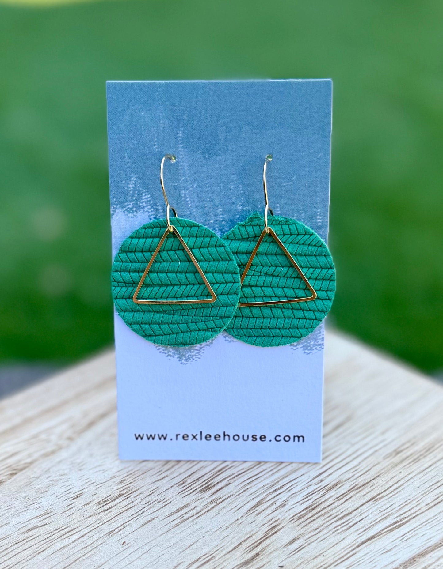 Braided Teal and Gold - Leather Earrings